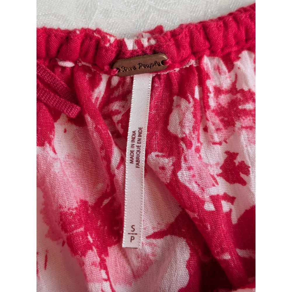 Free People Red Floral Lille Halter Cutout Tie Back Flowy Boho Maxi Dress S - Picture 7 of 10